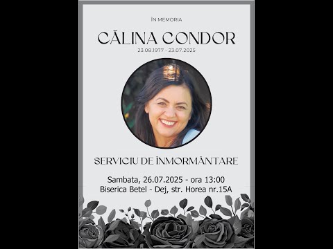 Serviciul de îmormântare al sorei Călina Condor