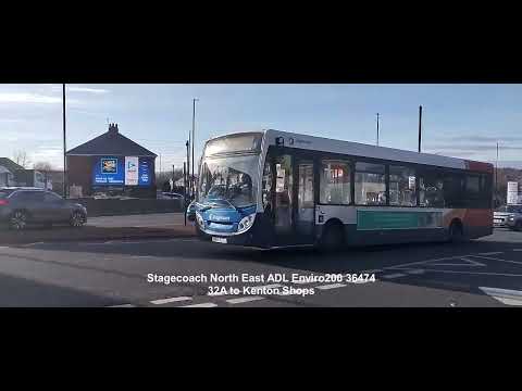 Buses at Denton Burn including 32/32A & 38 diversions - Part 1