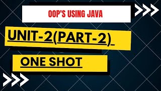 OOPs Using Java Unit-2 Complete | Looping Statements + Important Questions | BCA  One Shot