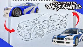 Como Dibujar El BMW M3 GTR DE NFS Most Wanted