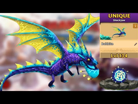 Boltbite Max Level 134 Titan Mode - Unique Shockjaw - Dragons:Rise of Berk