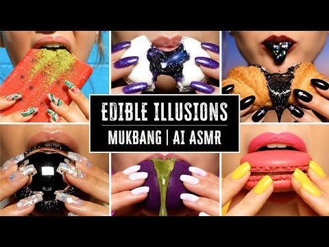 Edible Illusions: Ultimate 15-course Mukbang From Around the World | AI ASMR