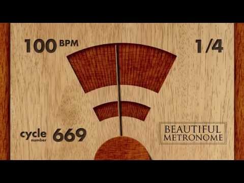 100 BPM 1/4 Wood Metronome HD
