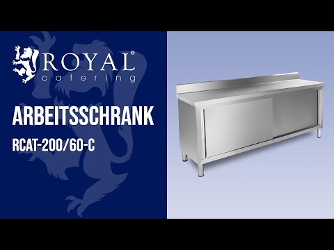 Video - Edelstahl-Arbeitsschrank - ECO - 200 x 60 cm - 160 kg - Aufkantung - Royal Catering