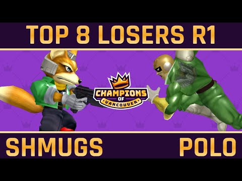 shmugs (Fox) vs Polo (Captain Falcon) - Top 8 LR1 - Champions of Vancouver