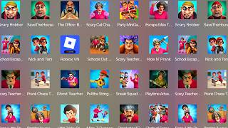 Clash Of Scary Squad,Scary Teacher 3D,Nick And Tani,Ghost Teacher,Little Tricky Prankster,Prankster