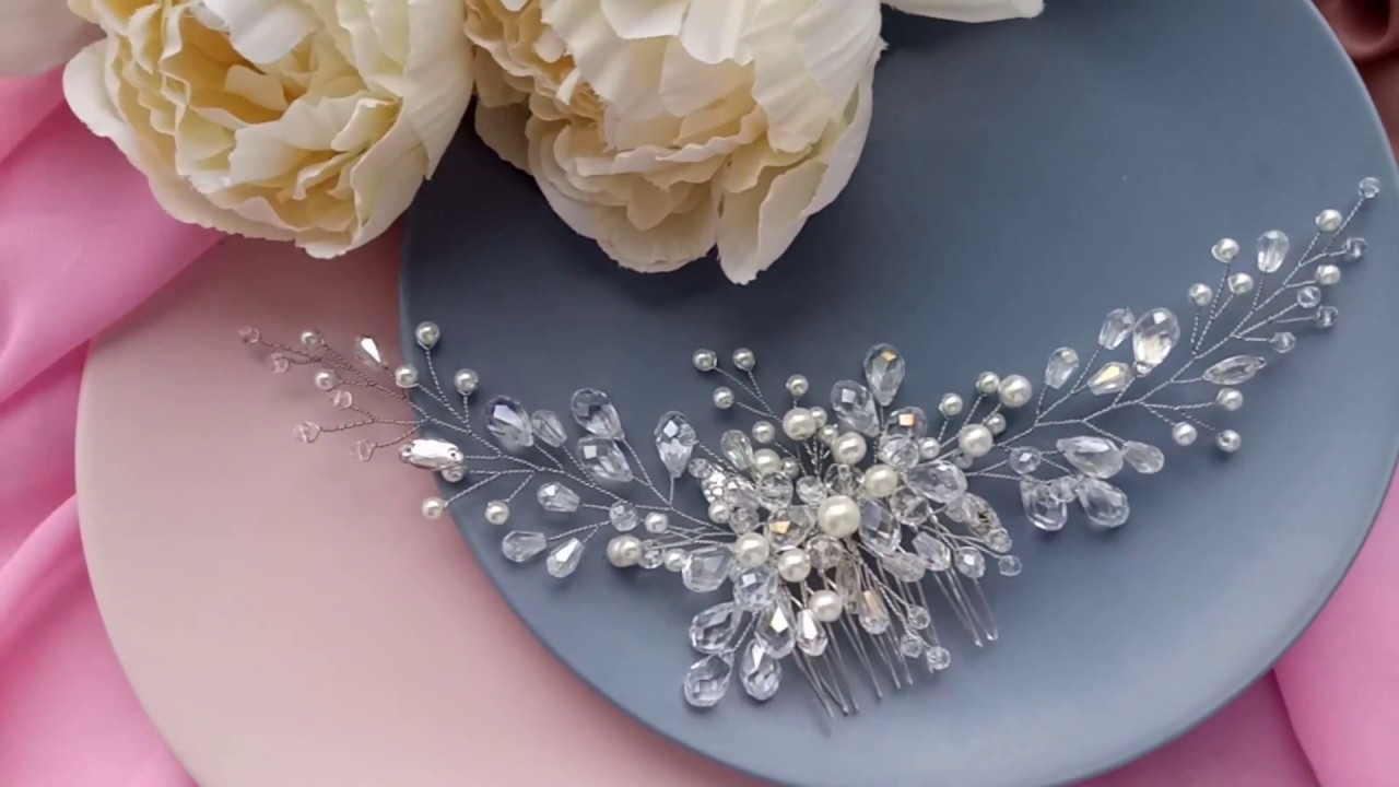 Pearl Bridal Headpiece Pearl Wedding Headbands Ivory Pearl Crown Wedding hair comb