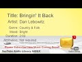 New Free Music 2018 Bringin It Back Dan Lebowitz Country Folk Bright YouTube Audio Library BGM