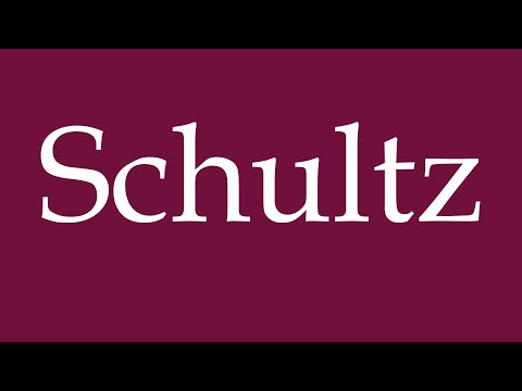 How to Pronounce ''Schultz'' Correctly in German