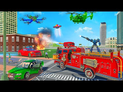 Ambulance Robot Car Game #2 – Fire Truck Robot Games - Android Gameplay