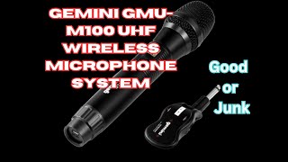 Video thumbnail for GEMINI GMU M100 UHF WIRELESS MICROPHONE SYSTEM by Roy's Studio Adventures
