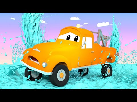 Car Patrol -  Tom the Tow Truck and Baby Tom Have a Pressure Water Issue  - Car City ! Cars cartoon