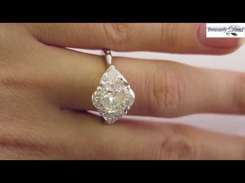 3.69ct Vintage Estate Natural OVAL Diamond Engagement Wedding 3 Stone Platinum Engagement Ring