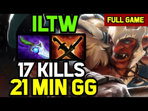 Nigma.iLTW Carry Troll DIFFUSAL BLADE build vs Bristleback - 17 Kills NO DEATH