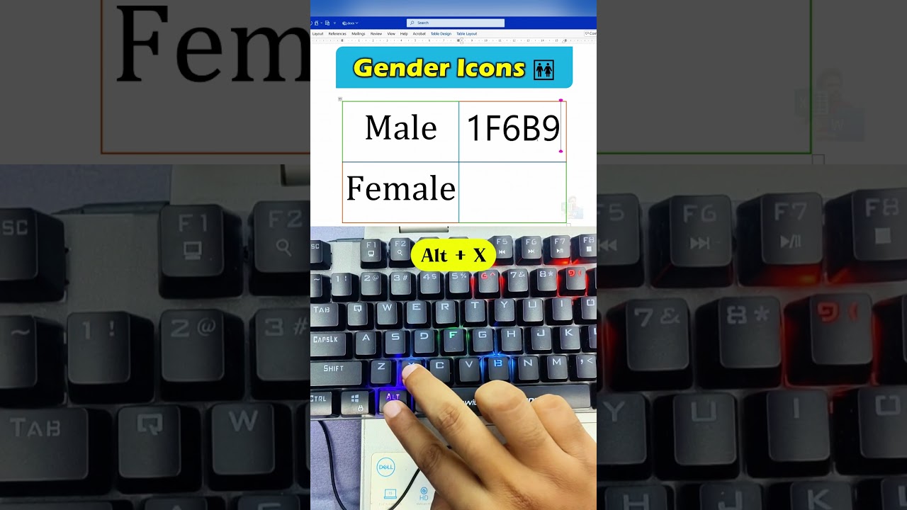 Instantly Add MALE & FEMALE Toilet Signs in Word With This Shortcut! 🤯 #keyboard #excel #symbols