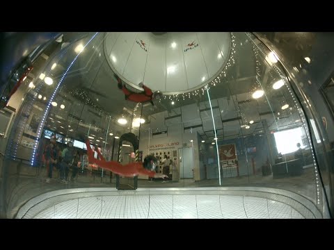 Indoor skydiving: sit fly hops (Nick 42)
