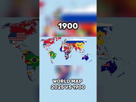World map now vs then | 2025-1900 | #thenvsnow #geography #borderbattle #history #ww2rebuilder