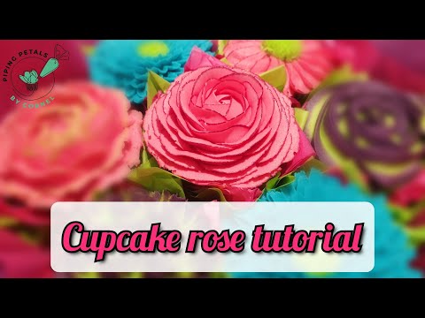 Rose cupcake - buttercream piping tutorial