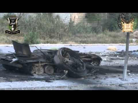 تدمير دبابة تي 72 بلغم أرضي من قبل كتيبة مجاهدي الصالحية في منطقة العباسيين في مدينة دمشق