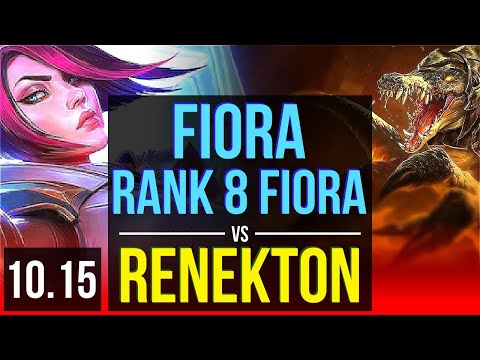 FIORA vs RENEKTON (TOP) | Rank 8 Fiora, 700+ games, Triple Kill | KR Challenger | v10.15