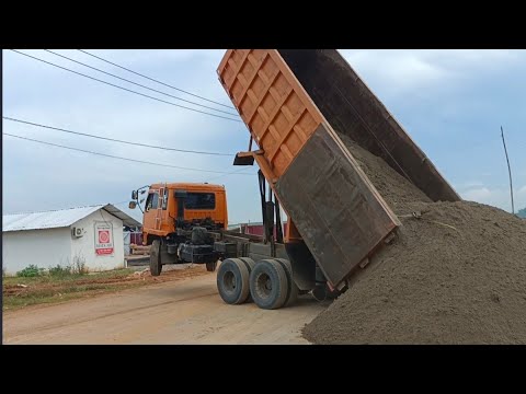 Truk pasir fuso 10 roda jomplang muatan disertai stending @TMT 47 Official