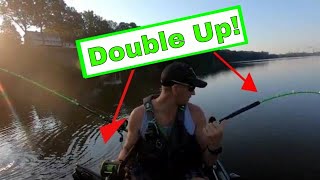 Doubling Up on River Monsters | James River | Kayak Fishing | Catfish