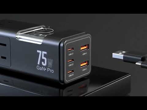 Мережевий подовжувач з швидкою USB зарядкою 67 Вт, розетка 2000 Вт і 4 порти Type-C, зарядна станція для дому та офісу - фото 1 - id-p3035667682