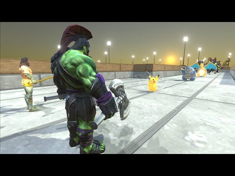 - AQUAMAN VS GLADIATOR HULK DEATH RUN  - Animal Revolt Battle Simulator
