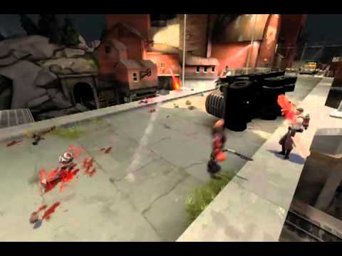 Team Fortress 2 replay: Soldier crit buff kills.  Alternate view.