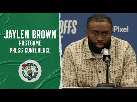 Jaylen Brown Postgame Press Conference ' Game 1 ' Boston Celtics vs. Milwaukee Bucks
