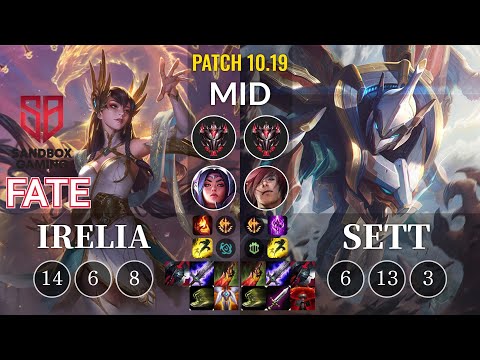 SB FATE Irelia vs Sett Mid - KR Patch 10.19