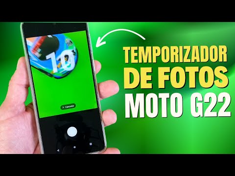 How to activate and use the photo timer feature on the Motorola Moto G22 mobile phone.