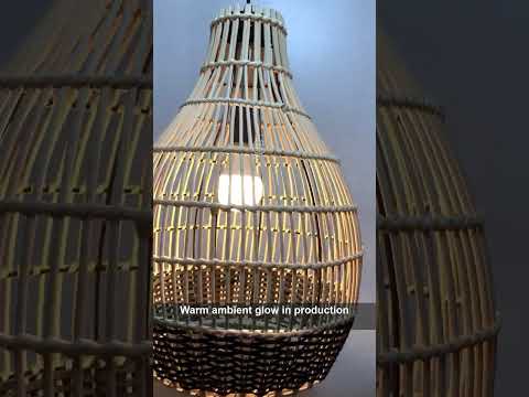 Tiered Rattan Pendant Light Made for Export