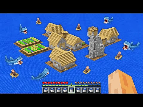 I found this WATER VILLAGE in OCEAN in My Minecraft World !!! Secret Water Village Inside Sea !!!
