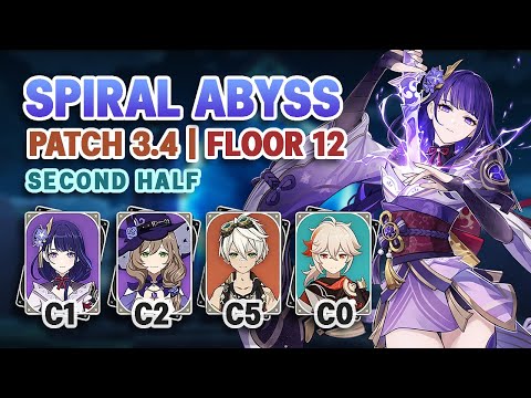 C1 Raiden Hypercarry with Lisa support | Genshin Impact 3.4 Spiral Abyss Floor 12 Second Half