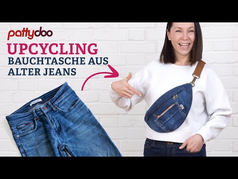 Die hat dir noch gefehlt! 👖 Bauchtasche aus alter Jeanshose nähen ♻️ Auch super aus anderen Stoffen!
