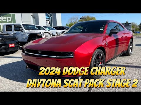 2024 Dodge Charger Daytona Scat Pack AWD in Red for sale at Bayview Chrysler Dodge Jeep Ram in Sarnia, ON