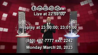 Powerball lottery Mar 20, 2023 drawing video