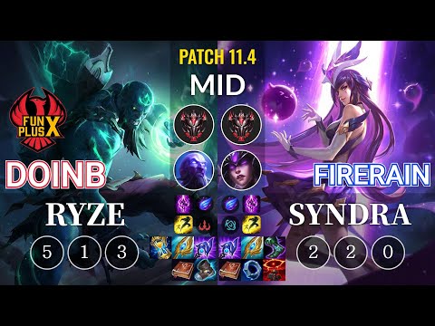 FPX Doinb Ryze vs FireRain Syndra Mid - KR Patch 11.4