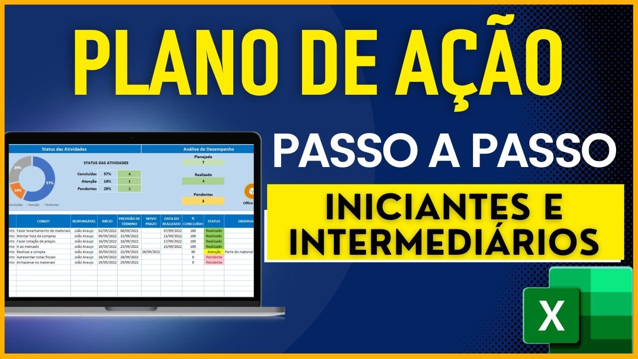 [Excel] PLANO DE AÇÃO com DASHBOARD [Passo a Passo para Iniciantes e Intermediários]