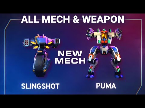 All Mech & Weapon Update - New Mech Slingshot & Puma - Mech Arena