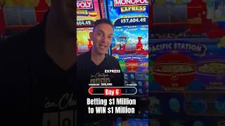 Day 6: Betting $1 Million to WIN $1 Million 🚂 On the FIRST SPIN?? #casino #slots #bonus #jackpot