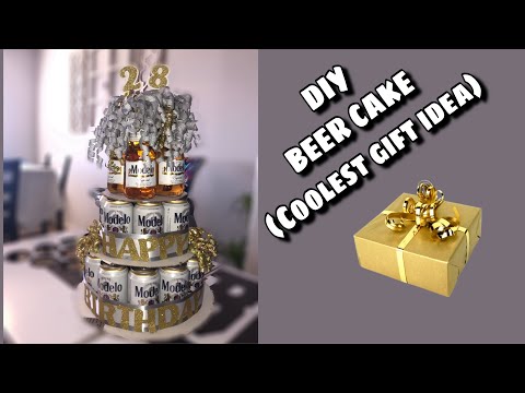 DIY BEER CAKE!! HOW TO MAKE A BEER CAN CAKE + (husbands birthday vlog)