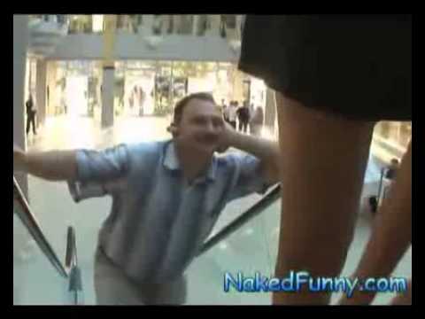 Funny sexy videos - Naked and Funny Surprise On An Escalator 2053