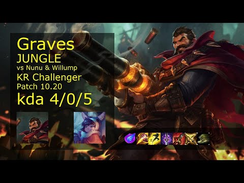 Graves Jungle vs Nunu & Willump - KR Challenger 4/0/5 Patch 10.20 // [롤] 그레이브즈 vs 누누와 윌럼프 정글