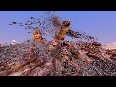 500 Archers Vs 10.000 T-Rex UEBS Ultimate Epic Battle Simulator