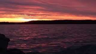 preview picture of video 'Sunset at lake Unden in Tived Sweden, camping tiveden'