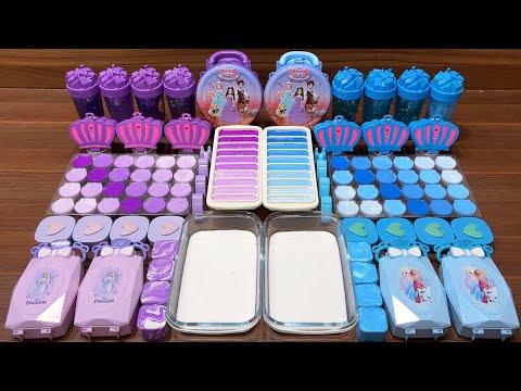 PURPLE vs BLUE FROZEN I Mixing Random into GLOSSY Slime I Satisfying Slime #924