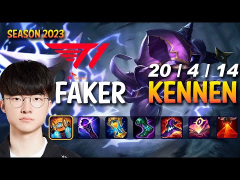 T1 Faker KENNEN vs TEEMO Top - Patch 13.19 KR Ranked