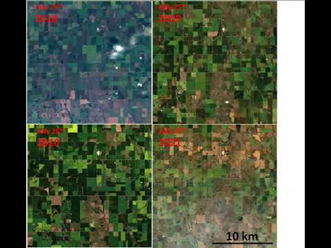 Drought in Alberta from Sentinel-2 satellite view